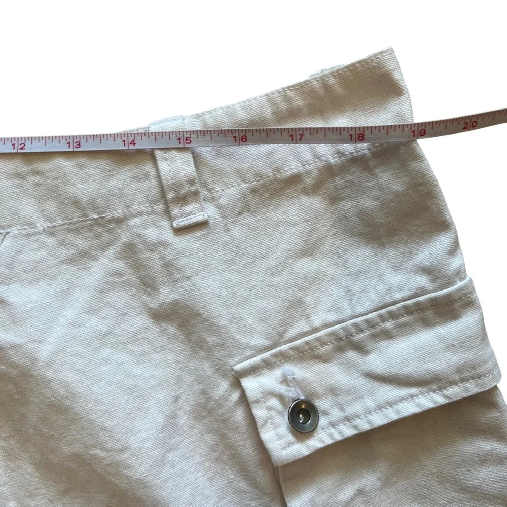 Nike Mens Cargo Shorts Size 38 Off White Canvas Utility Hiking Outdoor Swoosh